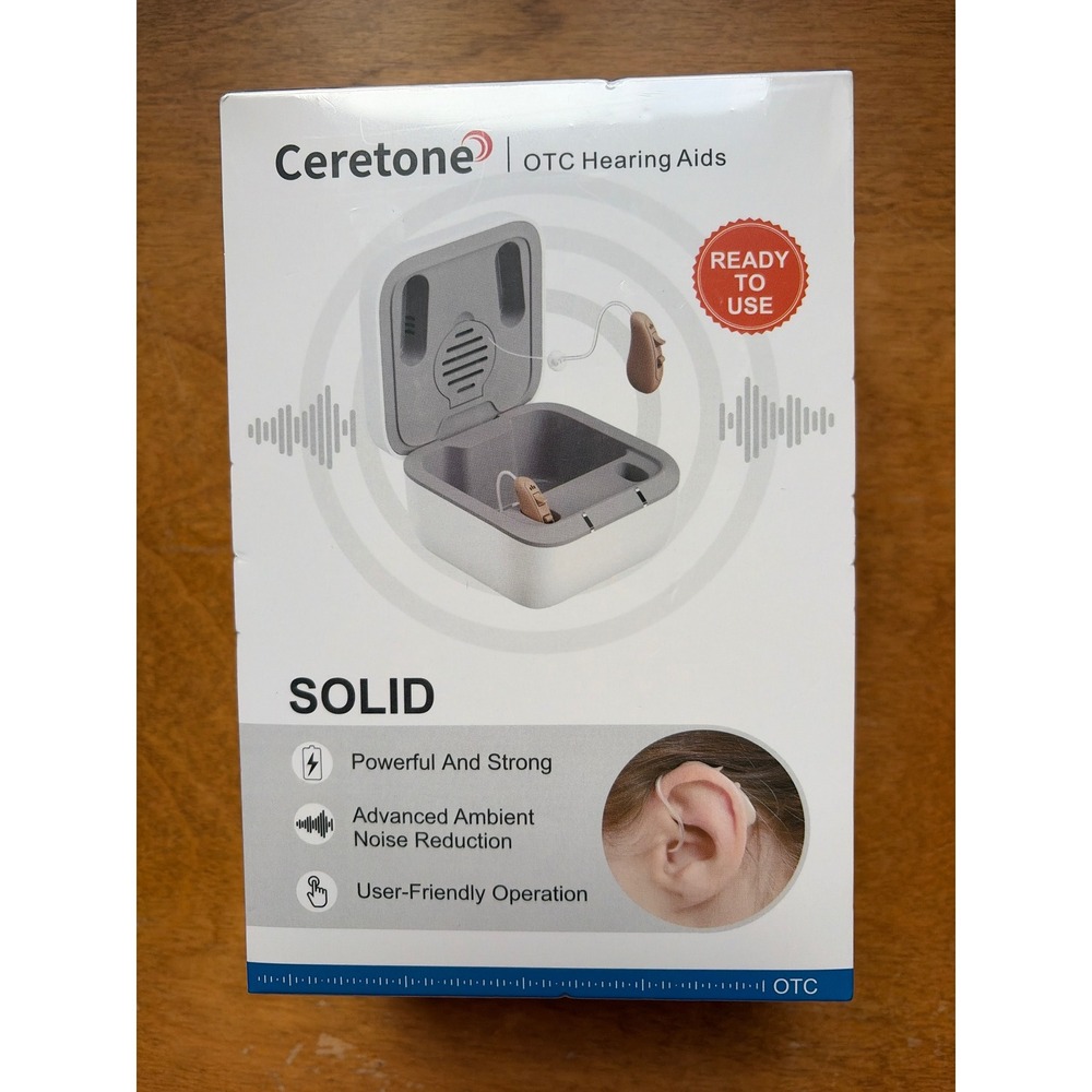 Ceretone SOLID OTC Hearing Aids Rechargeable Noise Reduction Beige CE-D12BT